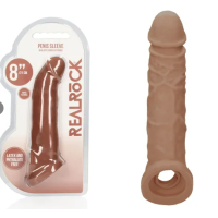 REALROCK 8'' Realistic Penis Extender with Rings - Tan